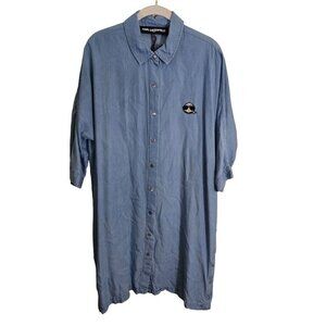 Karl Lagerfeld Paris NWOT Unique Chambray Designer Shirt Midi Dress Size S